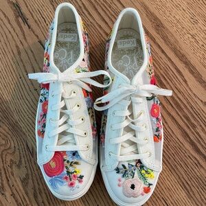 Keds x Rifle Paper Co Women's Floral Embroidered Sneakers - Off white